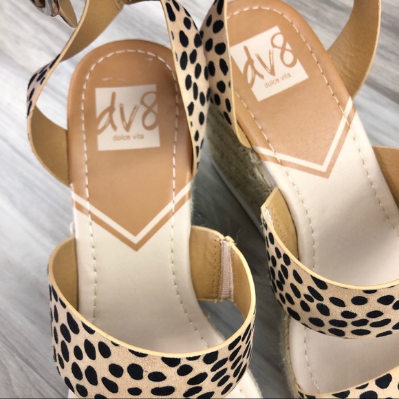 Sz 9 New Dolce Vita DV8 Cheetah Print Wedges - Picture 3 of 7